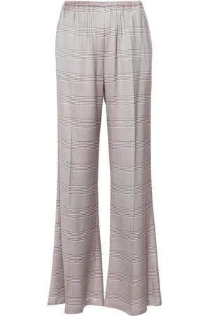 FORTE FORTE Plaid-check flared trousers