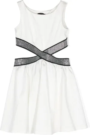 MONNALISA Rhinestone-embellished cut-out dress