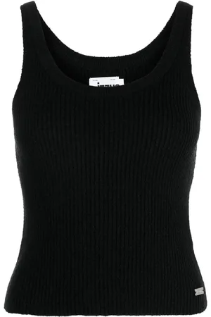 Izzue Logo-plaque ribbed tank top
