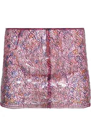 CHRISTOPHER ESBER Mini handpainted lace skirt