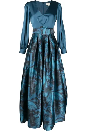 Sachin & Babi Zoe floral-print satin gown