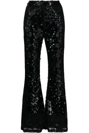 Cynthia Rowley High-waisted sequinned flared trousers