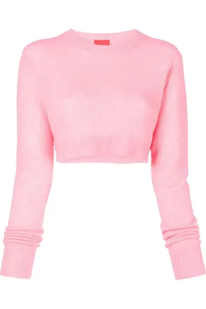 Cashmere In Love Ribbed-trim cropped jumper