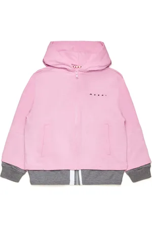 Marni Logo-print cotton zip-up hoodie