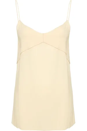 Fabiana Filippi Beaded-trim crepe tank top