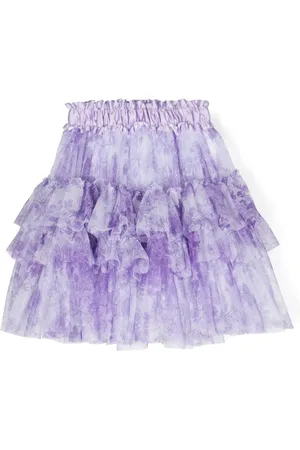 MONNALISA Floral-print ruffled skirt