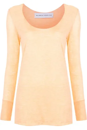 Gloria Coelho Scoop-neck long-sleeve top