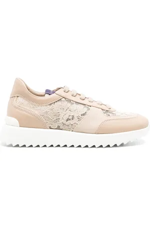 LE SILLA Chantilly-lace leather sneakers