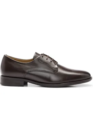 HUGO BOSS Almond-toe leather derby shoes