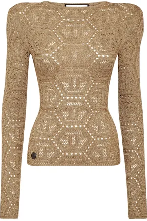 Philipp Plein Logo-embroidered knitted top