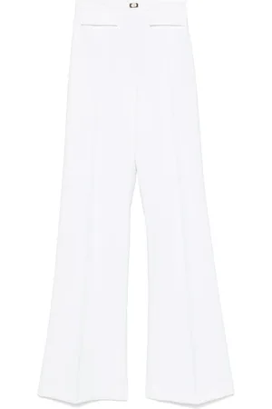 Elisabetta Franchi Logo-plaque crepe trousers