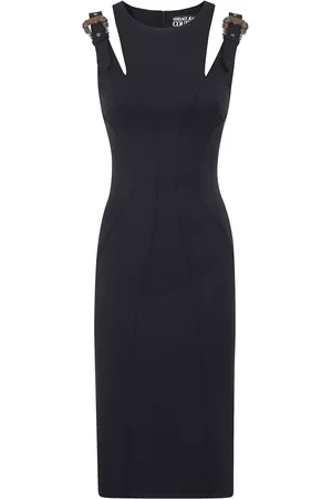 VERSACE Logo-buckle midi dress