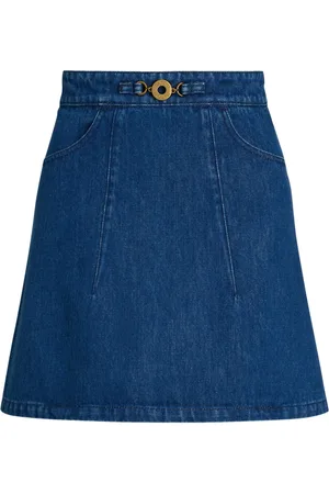 Patou Organic-denim A-line mini skirt