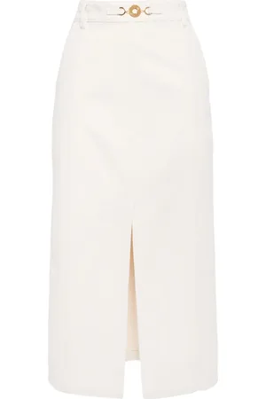 Patou Slit-detail denim midi skirt