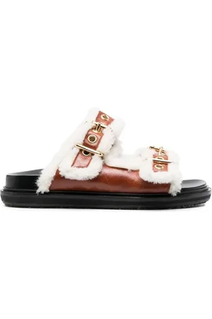 Marni Fussbett shearling slides
