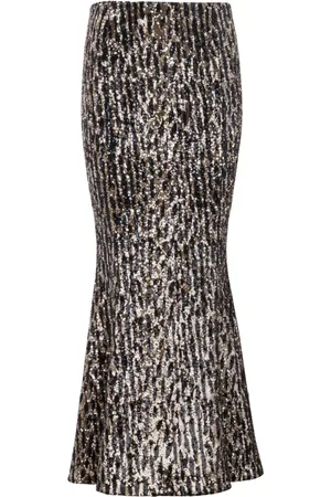 Balmain Sequin-detail gored midi skirt