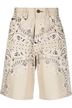 Philipp Plein Bandana-print denim shorts