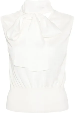 Fabiana Filippi Pussy-bow collar knitted top