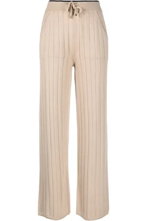 LORENA ANTONIAZZI Straight-leg ribbed-knit trousers