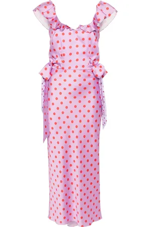 Parlor Polka-dot belted midi dress