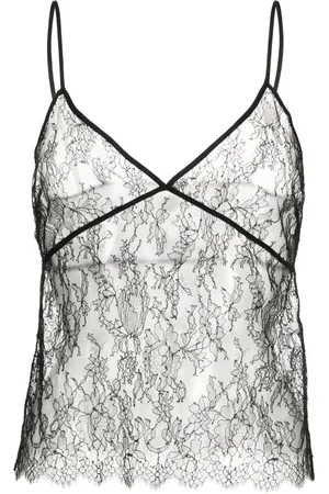 Kiki de Montparnasse Floral-lace V-neck top