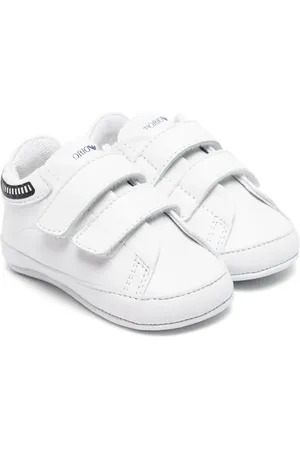 Emporio Armani Touch-strap leather sneakers