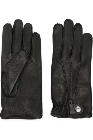 corneliani Wrist-strap leather gloves