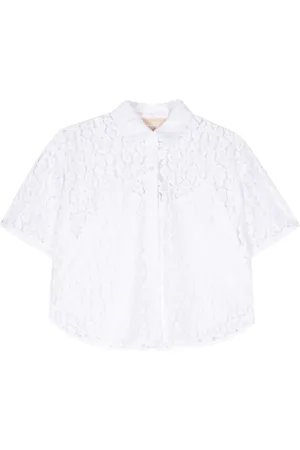 Michael Kors Leopard corded-lace shirt