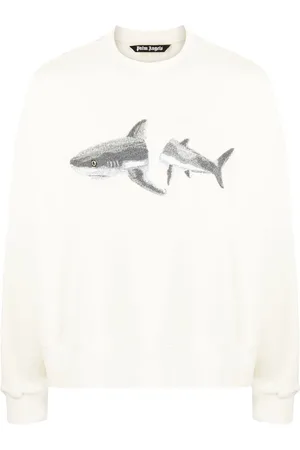 Palm Angels Shark-print crew-neck sweatshirt