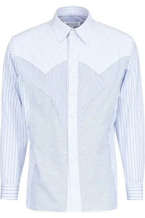Maison Margiela Panelled striped cotton shirt