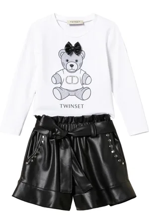 Twin-Set Logo-print ruffled t-shirt and shorts
