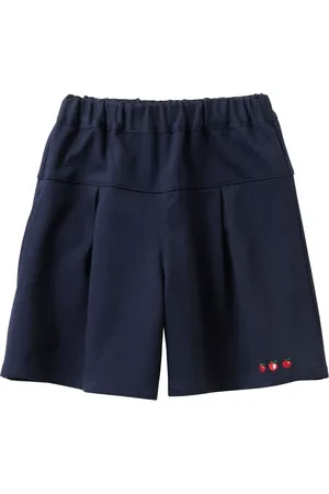 Familiar Motif-embroidered cotton shorts