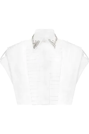 Philipp Plein Rhinestoned cropped shirt