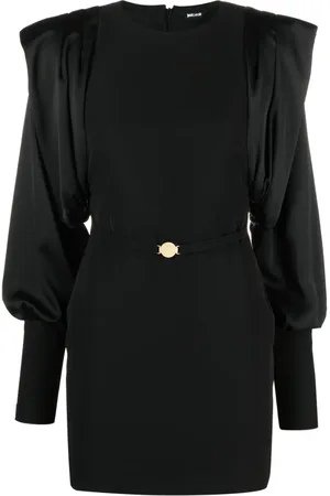 Roberto Cavalli Draped-sleeve belted minidress