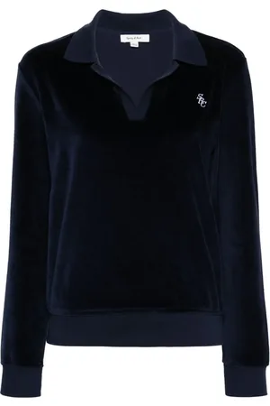 Sporty & Rich SRC velour polo top