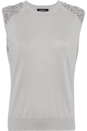 Fabiana Filippi Sequin-embellished fine-knit top
