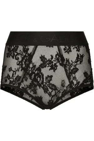 Dolce & Gabbana High-waisted floral-lace briefs