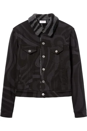 Puccini Marmo-print denim jacket