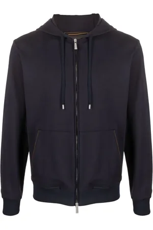 MOORER Drawstring zip-up hoodie