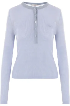 Chloé Ribbed long-sleeves Henley T-shirt