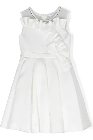 MONNALISA Ruffle-trim crystal-embellished dress