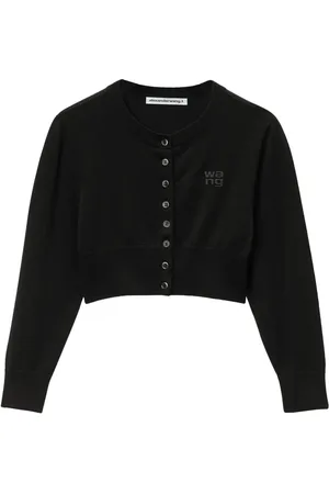 Alexander Wang Logo-embossed cropped cardigan