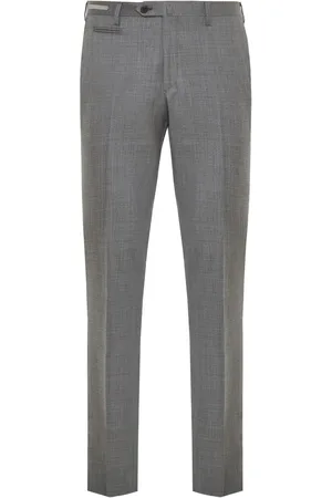 corneliani Pressed-crease wool trousers