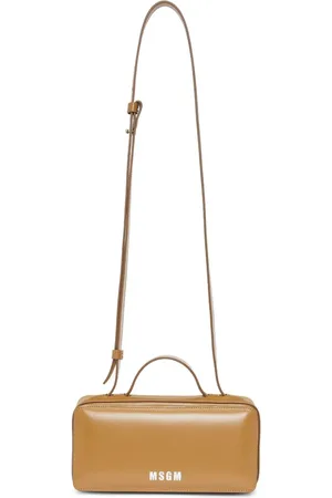 Msgm Logo-print leather tote bag