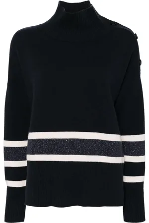 N.PEAL Striped high-neck jumper