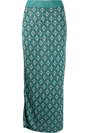 Paula Long jacquard pencil skirt