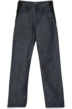 MUGLER Lace-up straight leg jeans