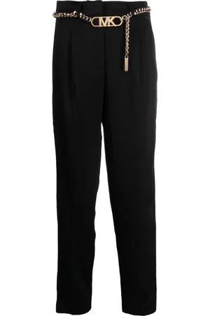 Michael Kors Logo-plaque high-waist tapered trousers