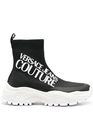 VERSACE Logo-print sock-style sneakers