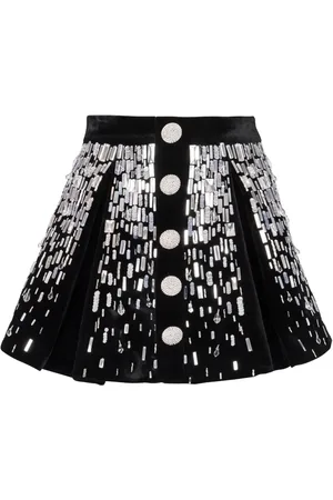 Balmain Embellished skater miniskirt